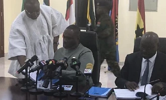 Dr Cassiel Ato Forson, Minister of Finance (right) has officially handed over the administration of the Ministry of Defence to Kenneth Gilbert Adjei