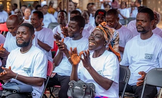 Launch event of the Hershey-ECOM-Elucid Health Program for Cocoa Farmers in Ghana, attended by government health officials, farmers, and cocoa-sector partners.