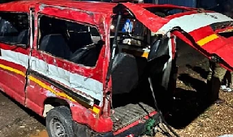 State of one of the vehicles after the collision