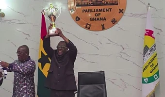 Speaker Bagbin receives Democracy Cup trophy ahead of Kotoko-Hearts clash