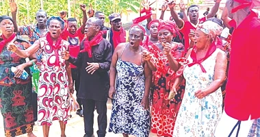 Some of the aggrieved farmers at Asene