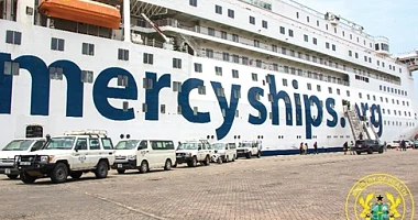 The Global Mercy, the world's largest civilian hospital ship, has docked at the Tema Port