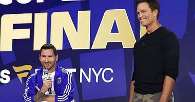 Lionel Messi appeared at the Fifa event on Friday night alongside former NFL legend and minority owner of Birmingham City Tom Brady